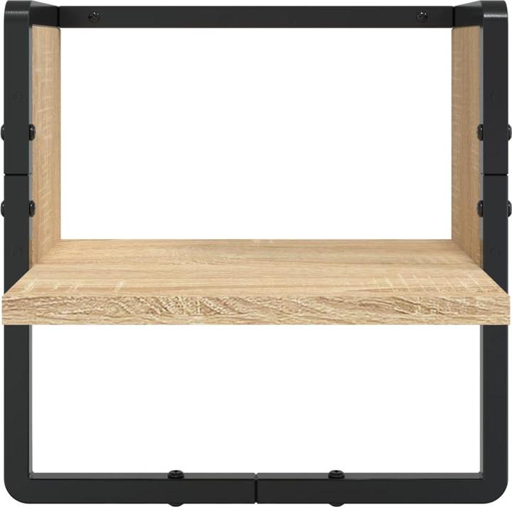 Actual product image VidaXL 4-piece wall shelf set with rods Sonoma oak (65 x 25 x 30 cm)