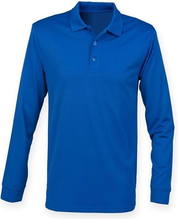 Actual product image Henbury Adults Unisex Long Sleeve Coolplus Piqu Polo Shirt (XS)