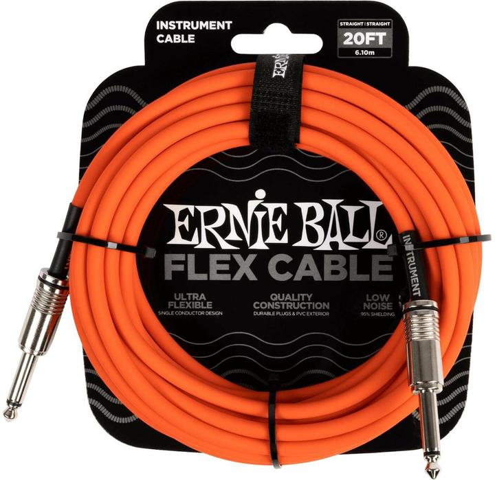 Actual product image Ernie Ball Instrument cable 6421 - 6.09 m, orange (6.09 m, 6.3mm jack)