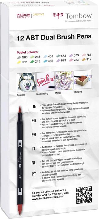 Image du produit Tombow Stylo à double brosse ABT (Combinaison pastel, 12 x)