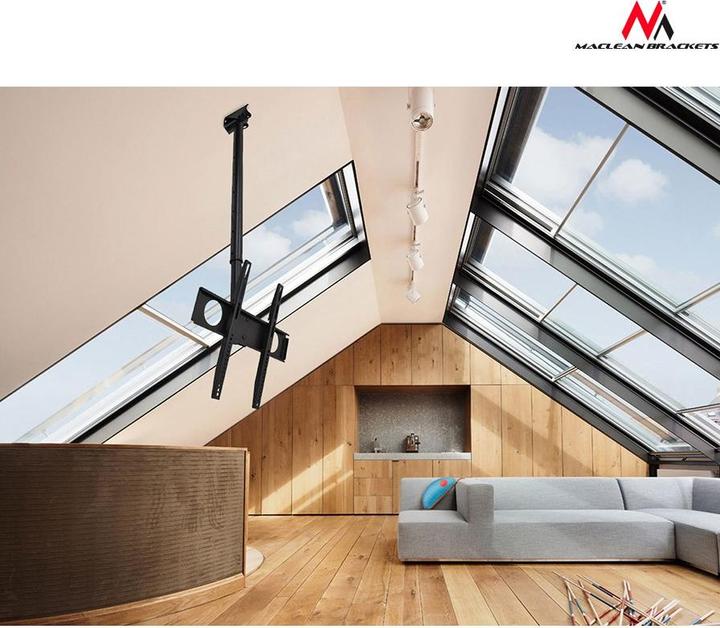 Produktbild Maclean MC-631 - VESA Monitor-/TV-Halterung, 32-55", schwarz, 50 kg (Decke, 55", 50 kg)