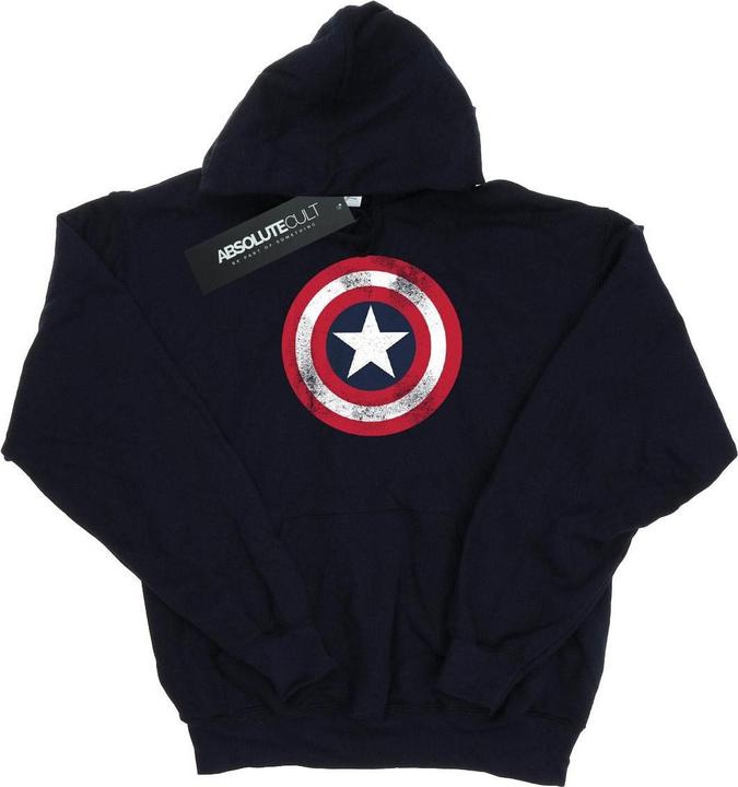 Captain America Distressed Shield Kapuzenpullover Mädchen