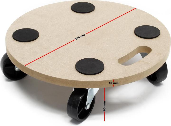 Actual product image Wiltec Platform Dolly Transport Roller Furniture Mover with Swivel Castors MDF 380mm up to 250kg (250 kg)