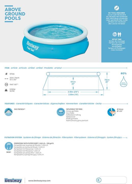 Actual product image Bestway Fast Set (Ø 305 x 76 cm)
