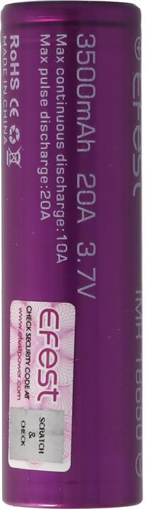 Immagine prodotto Efest Batteria Purple IMR 18650 (Flat Top) (1 pz., 18650, 3500 mAh)