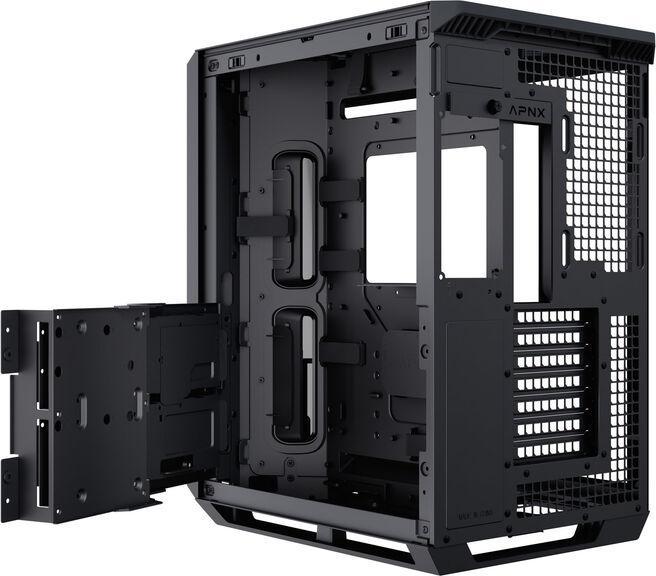 Produktbild APNX V1 PC-Gehäuse, Midi-Tower, ATX, Tempered Glass - schwarz (ATX, Mini-ITX, mATX)