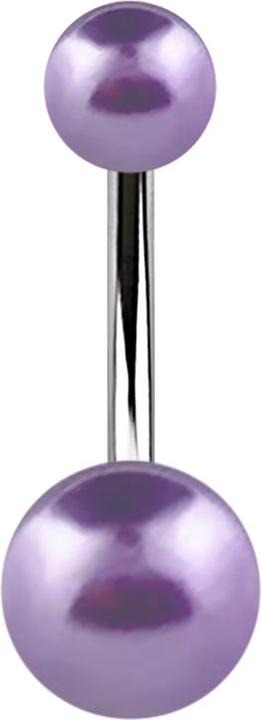 Produktbild Star Piercing Banane silber mit zwei Perlenkugeln hellviolett (ohne MessingChirurgenstahl 316L, Mineralischohne Messing)