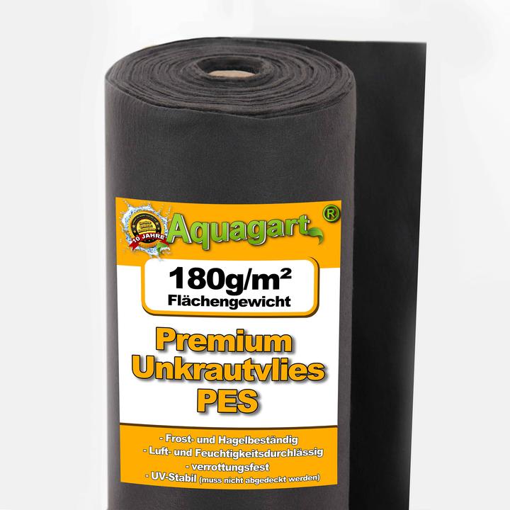 Image du produit Aquagart 250m² Unkrautvlies Gartenvlies Mulchvlies Vlies 180g 2m breit Premium Qualität