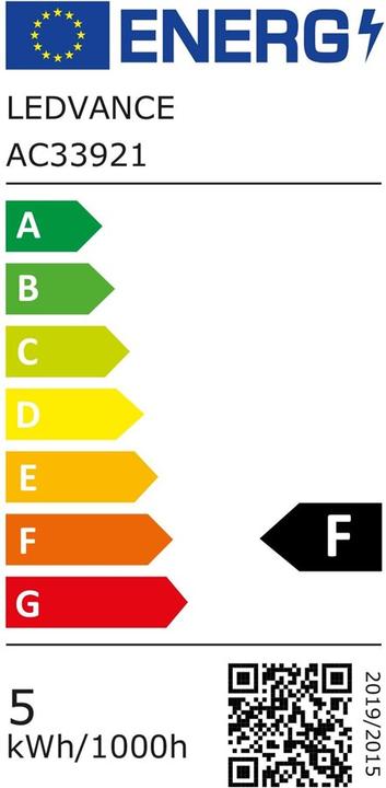 Label énergétique Ledvance Bougie intelligente (E14, 4.90 W, 470 lm, 3 x, F)