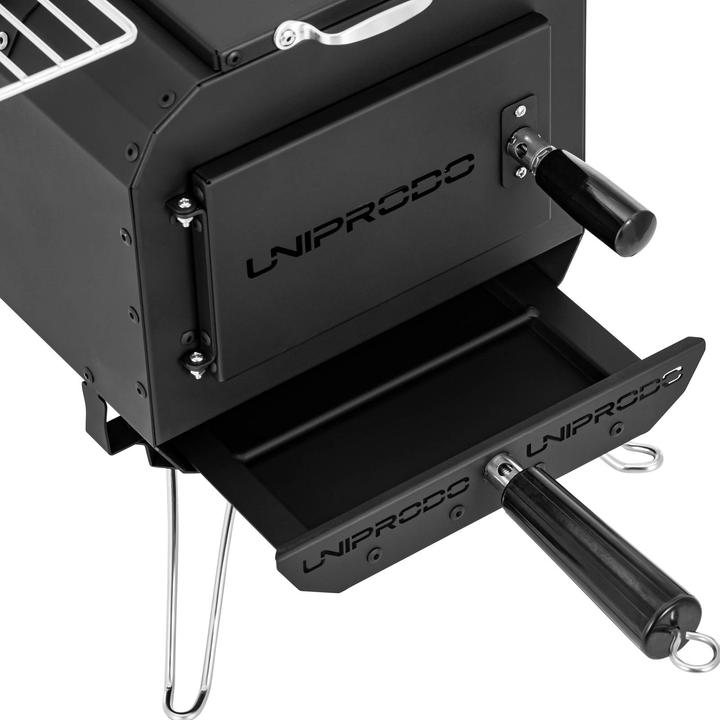 Produktbild Uniprodo Zeltofen Campingofen Holzkocher silbern klappbar 382 x 250 x 231 mm Karbonstahl