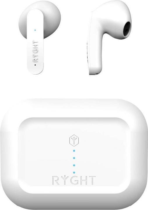 Actual product image Ryght MINO In Ear Headset Bluetooth® Stereo White Microphone Noise Reduction Battery Charge Indicator (ANC, Cable)