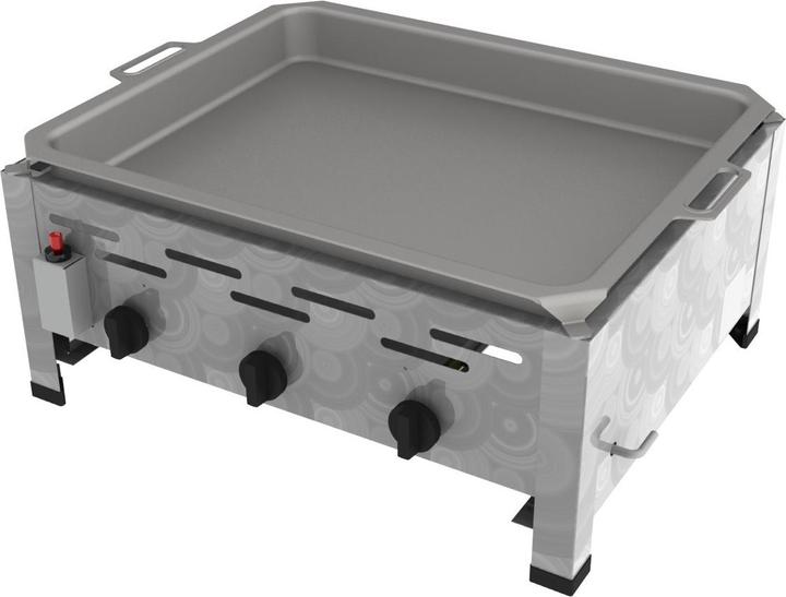 Actual product image ChattenGlut 3-burner gas roaster with stainless steel pan (10.80 kW)