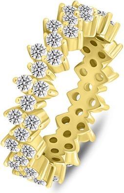 Brilio Silver - Gold-plated ring with sparkling zircons RI137Y - Circuit: 56 mm (56)