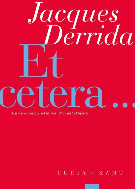 Et cetera (German, Jacques Derrida, Thomas Schlereth, 2024)