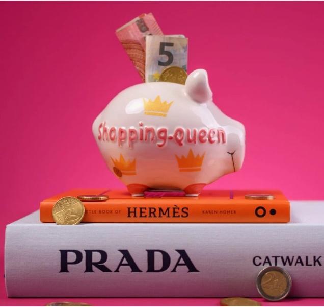 Produktbild G. Wurm Spardose KCG Mittelschwein, Shopping Queen Mittel, aus Keramik, Art. 101009 (B/H/T) 17x15x15 cm (17 x 15 x 15 cm)