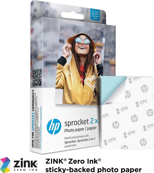 Image du produit HP Sprocket Fotopapier Zink (290 g/m², Photo (5x7.6cm), 50 x)