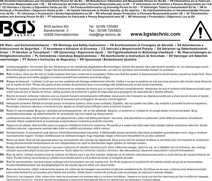 Image du produit BGS Purgeur de frein et vidangeur par aspiration d’huile