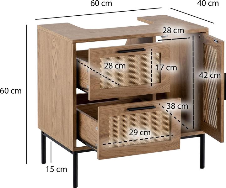 Image du produit Wohnling Meuble sous lavabo (60 x 40 x 60 cm)