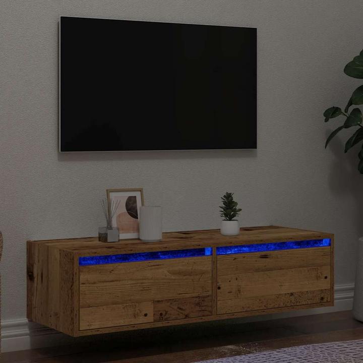 Produktbild VidaXL TV-Schrank mit LED-Leuchten Altholz-Optik 100x35,5x25 cm HiFi-Schrank