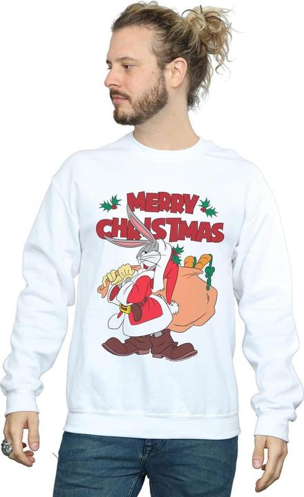 Actual product image Looney Tunes Mens Santa Bugs Bunny Sweatshirt (L)