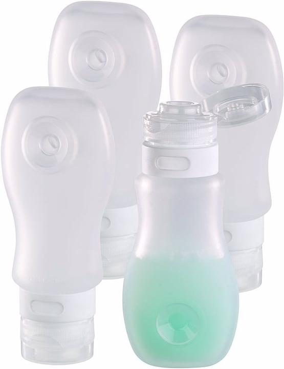 Semptec Bouteille de voyage en silicone avec ventouse, lot de 4 (Produits d'hygiène)