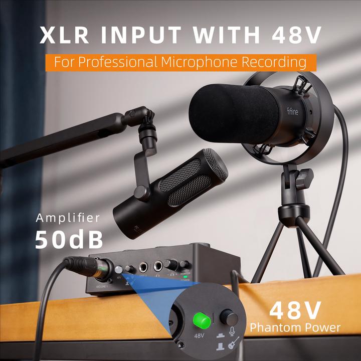 Actual product image Fifine Ampli1 Sound Card Podcasting Audio Mixer