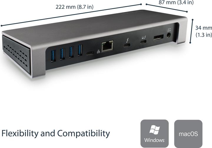 Immagine prodotto StarTech TB3DOCK2DPPU (Thunderbolt, 6 Porti)