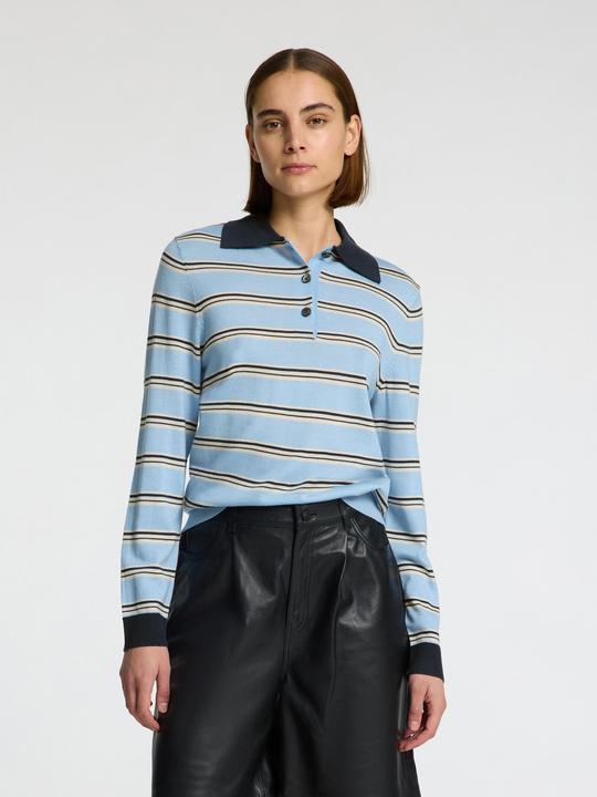 Actual product image Selected Femme 100% Merinowoll Langarm-Poloshirt (L)