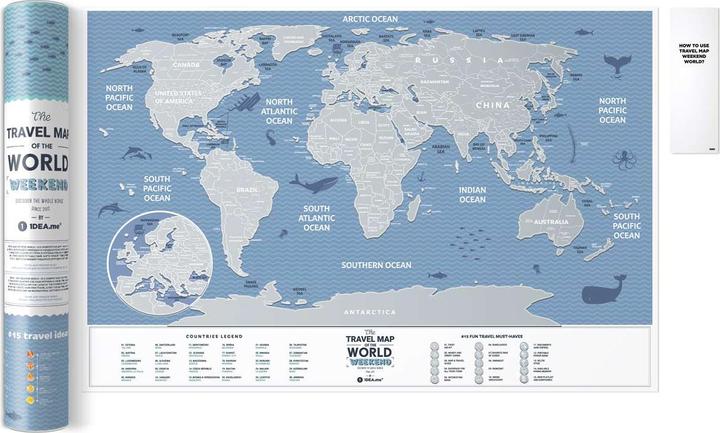 Actual product image Nenurodyta Drawing map World travel map Sawitgal world (60 cm)