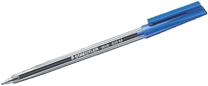 Image du produit Staedtler ® Stylo à bille jetable stick 430 0,35mm bleu modèle à capuchon indélébile (Transparent, 1 x)