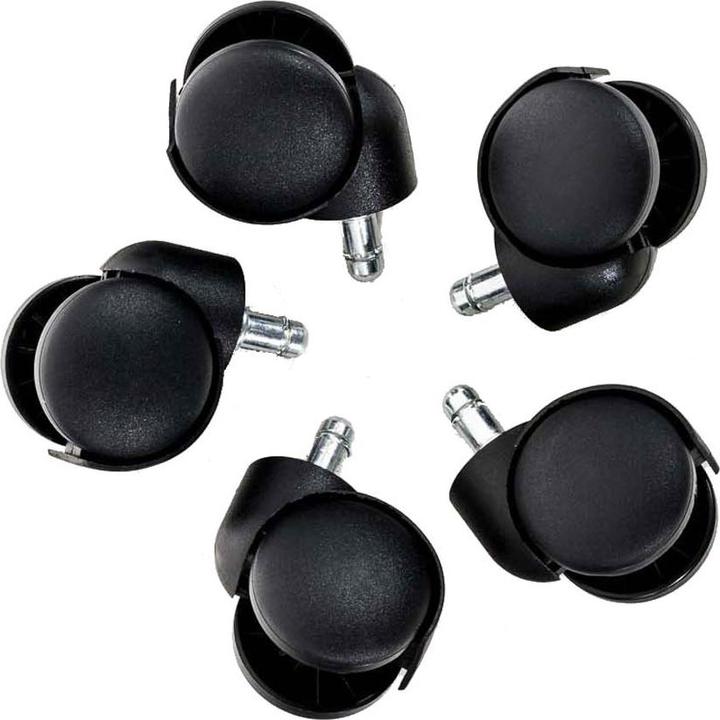 Image du produit CLP Lot de 5 roulettes de sol en plastique, noir