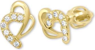 Brilio Gold earrings heart with crystals 239001 00583