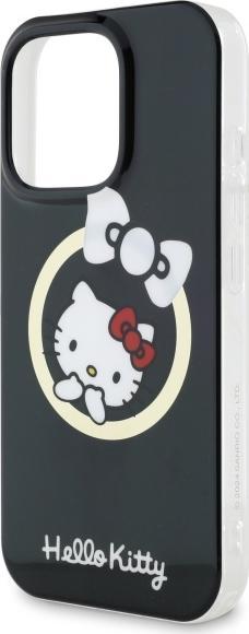 Immagine prodotto Hello Kitty HKHMP16LHFLBK Custodia rigida per iPhone 16 Pro 6,3" in pelle/nero IML Fun bow Magsafe (Apple iPhone 16 Pro)