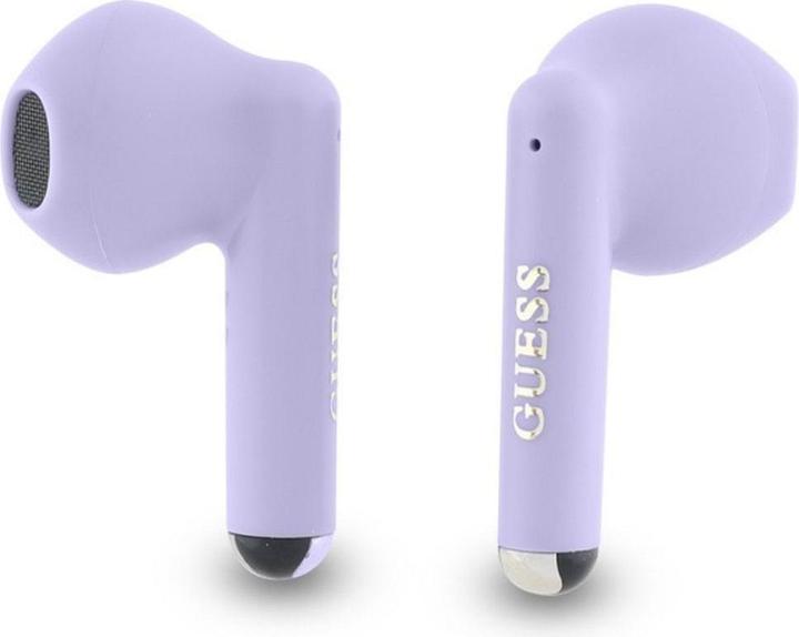 Produktbild Guess Bluetooth headphones GUTWSJ14ESGU TWS + docking station purple/purple Printed Classic Logo (ANC, 26 h, Kabellos)