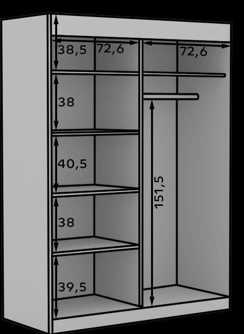 Immagine prodotto ADRK Furniture Osgar (150 x 65 x 206 cm)