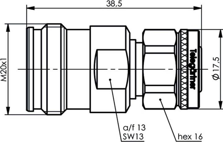 Actual product image Telegärtner Adapter 4.3-10 to 2.2-5 (f-m) Screw Type
