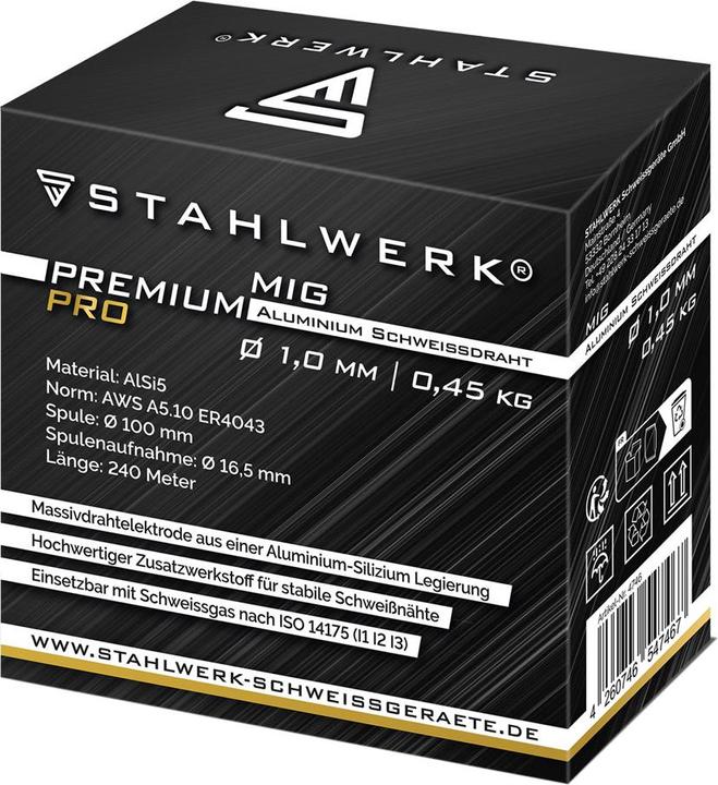 Produktbild Stahlwerk Schweissdraht MIG MAG Aluminium ER4043 AlSi5 1,0 mm 0,45 kg Drahtrolle