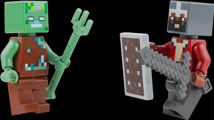 Produktbild LEGO Minecraft Mini-Set Mutiger Held vs. Ertrunkener! - NEU! Menge 1x