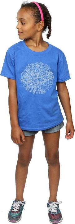 Actual product image Star Wars Girls Christmas Death Star Cotton T-Shirt (140, 146)