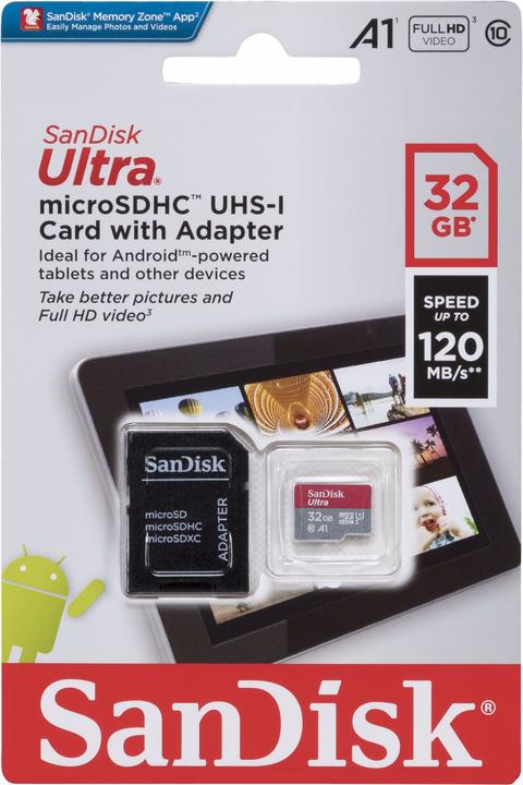 Produktbild SanDisk Ultra (32 GB, microSDHC, U1, UHS-I)