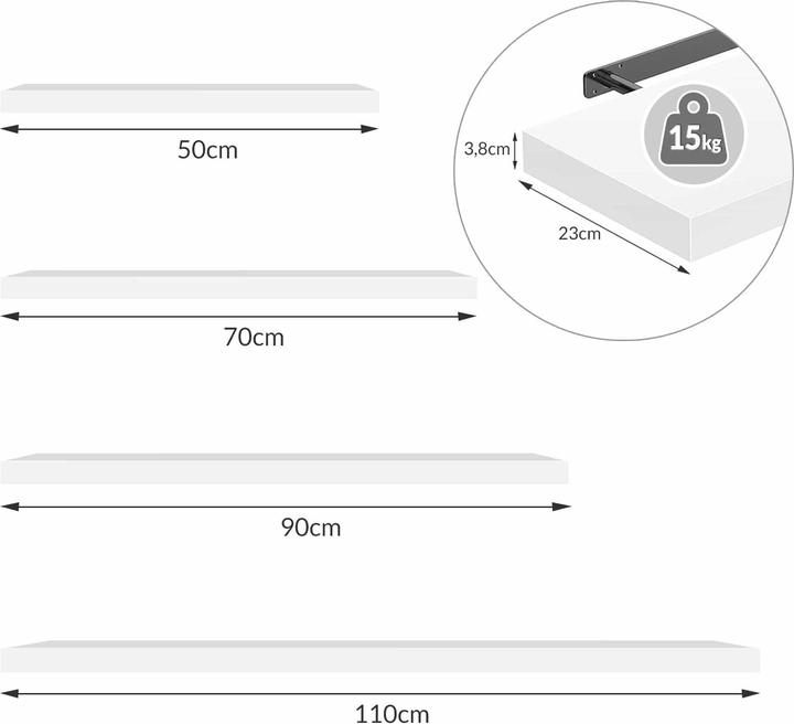 Actual product image Casaria 2x Floating Shelves (110cm)