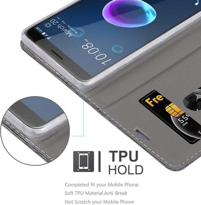 Produktbild Cadorabo Book Jeans Optik Cover (HTC Desire 12)