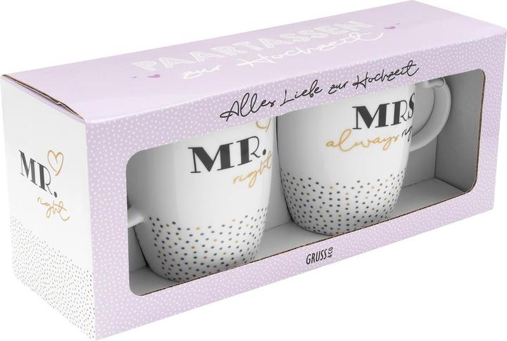Produktbild Sheepworld Kaffeetasse Mr & Mrs 360 ml, 2 Stück, Weiss (360 ml, 2 x)