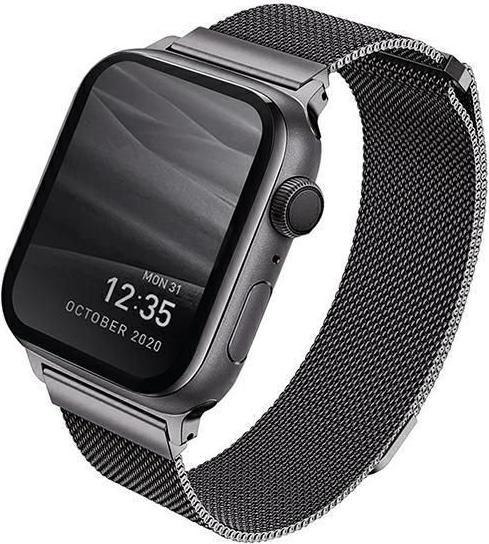 Image du produit Uniq pasek Dante Apple Watch Series 4/5/6/7/8/SE/SE2 42/44/45mm acier inoxydable grafitowy/graphite (45 mm, 44 mm, 42 mm, Acier inoxydable)