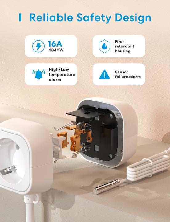 Actual product image Meross SMART HOME WI-FI THERMOSTAT/HEAT.&COOLING MTS200BHK