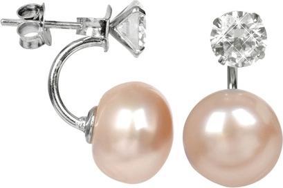 Image du produit JwL Luxury Pearls - Boucles d'oreilles en argent avec perle de saumon véritable et cristal 2en1 JL0216