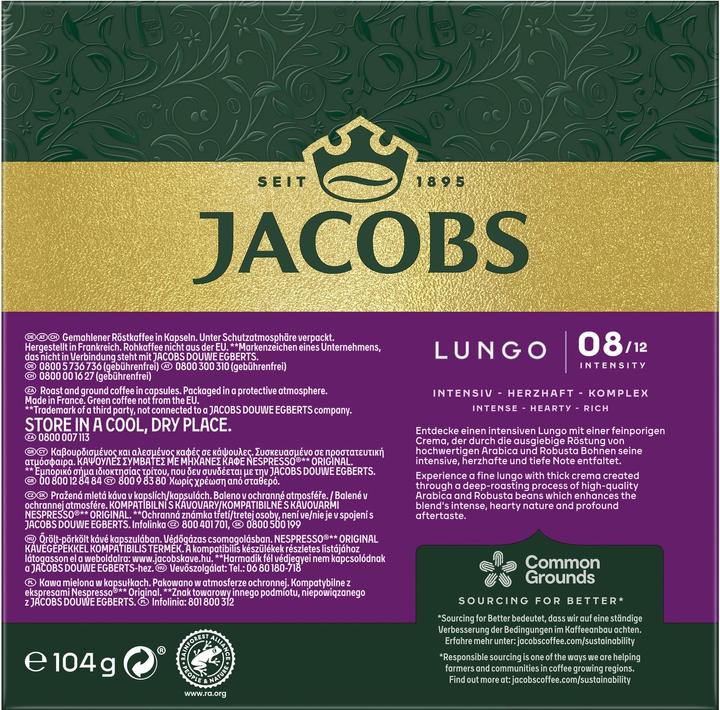 Immagine prodotto Jacobs Lungo 8 Intenso (20 x Porta.)