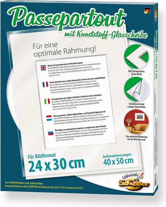 Produktbild Schipper 605320835 Malen nach Zahlen - Passepartout für das Bildformat 24 x 30 cm mit Kunststoff-Gla (24 x 30 cm)
