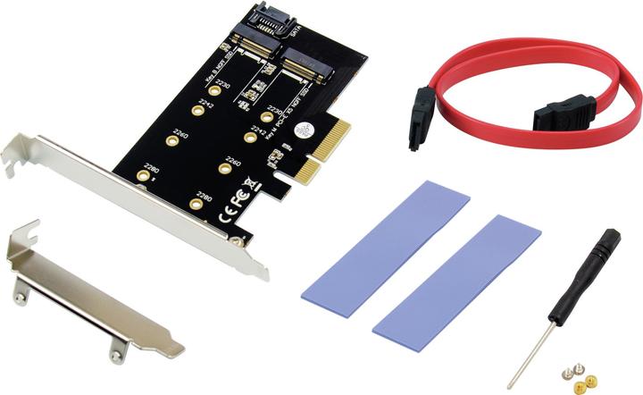 Actual product image Conceptronic EMRICK 2-in-1 M.2 SSD PCIe Adapter SATA AHCI NVMe