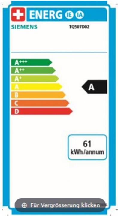 Energie-Label Siemens EQ.500 Integral